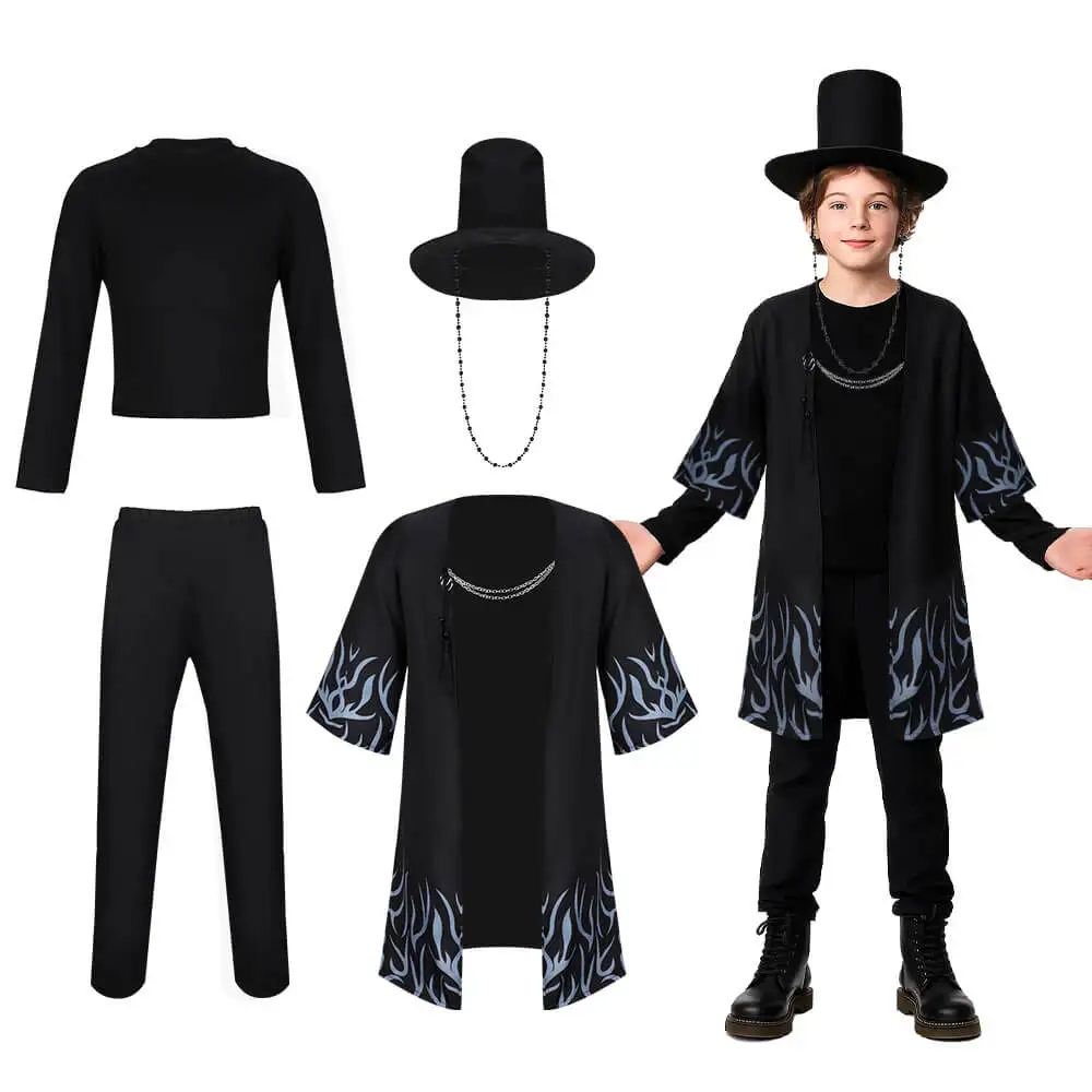 

Kpop The Saja Boys Jinu Demon Cosplay Suit Child's Halloween Party Costume Kids Demon Hunters Teenagers Birthday Gift Takerlama