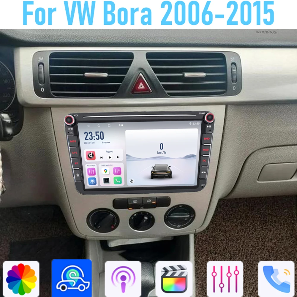 

8" For VW Bora 2006-2015 Car Stereo Radio Carplay Android Auto Head Unit WIFI BT GPS Navi Reversing Image Multimedia Player