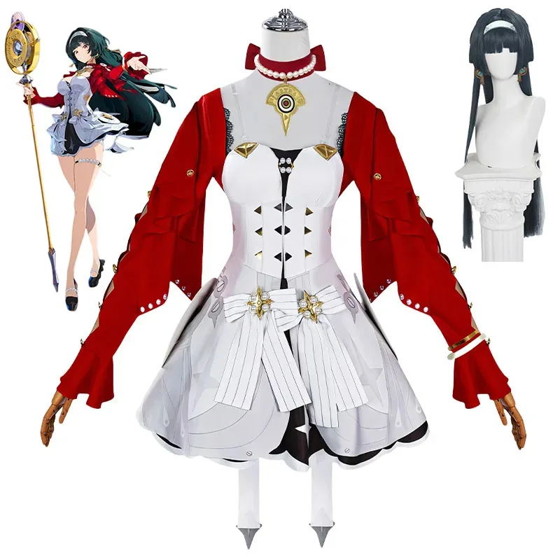 

Game Zenless Zone Zero Astra Yao Cosplay Costume Wig White Dress Red Coat Accessores Sexy Uniforms Game Role Playing Suits New