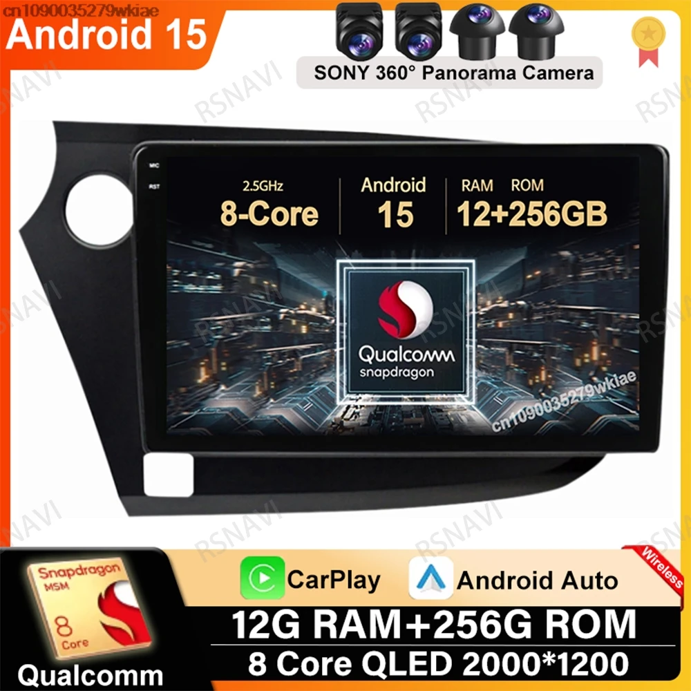 

Android 15 For Honda Insight 2 2009 - 2014 DVD Viedo Player Wireless Carplay Auto GPS 4G LTE 5G WIFI BT Qualcomm QLED Stereo DSP