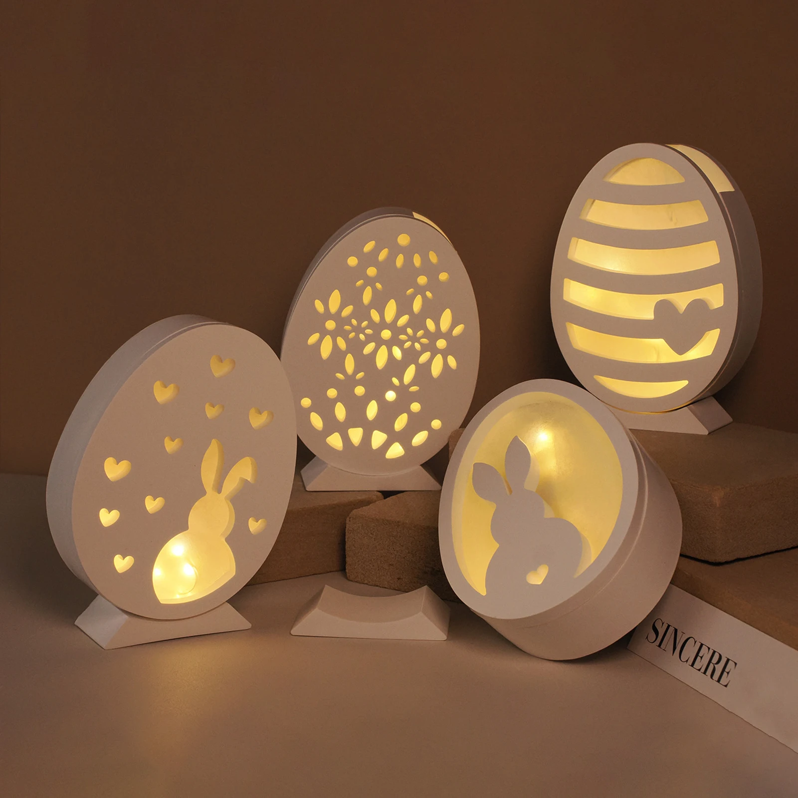 Easter Silicone Mold Atmosphere Lamp Hollow Easter Egg Rabbit Butterfly Love Mirror Silicone Dropping Mold Easter Egg Mould