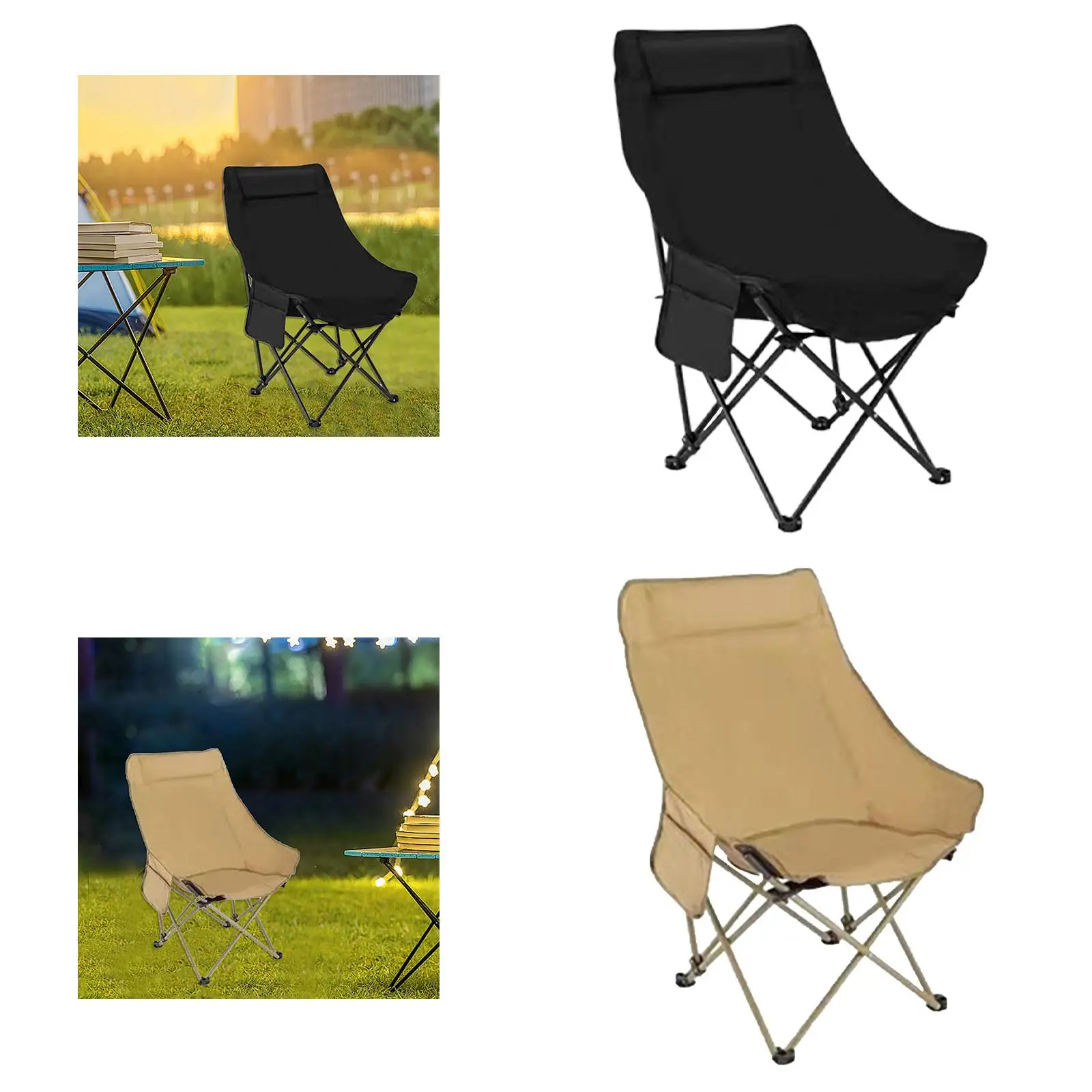 Foldable Chair Thickened Oxford Cloth Multipurpose Easy to Use Scratch Resistant Camping Gear for Domestic Garden Backpacking