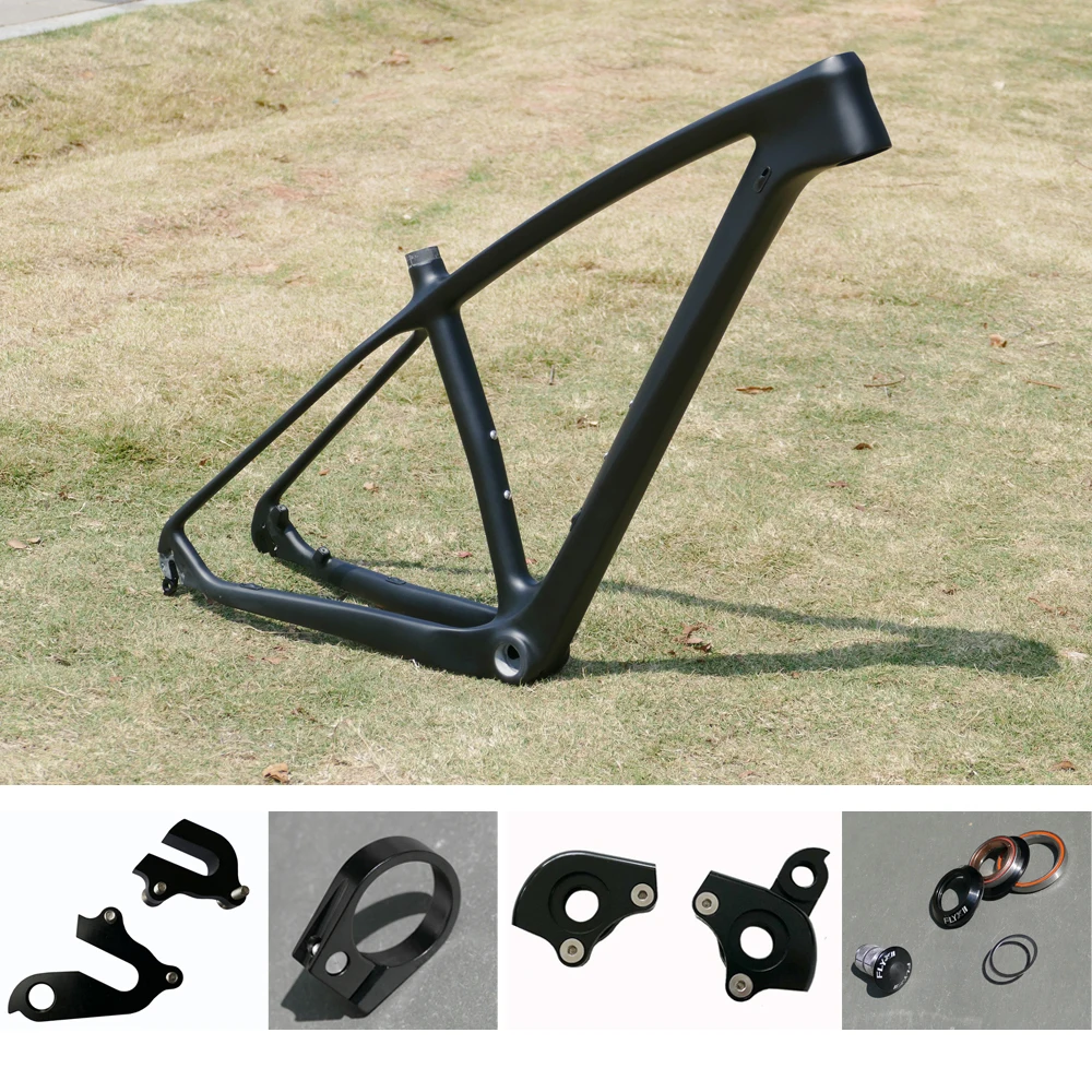 

q007 Карбоновая матовая рама 29ER для горного велосипеда Велосипедная рама MTB 15 дюймов 17 дюймов 19 дюймов BSA (для QR 135 мм / AXLE 142 мм)
