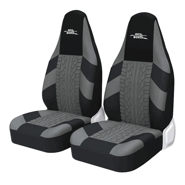 AUTOYOUTH 2PC Pokrowce na fotele samochodowe Bucket Gray Tire Style Dla INSIGNIA A (G09) Dla POLO (6R1, 6C1) Dla A4 B7(8EC) Dla LAGUNA II