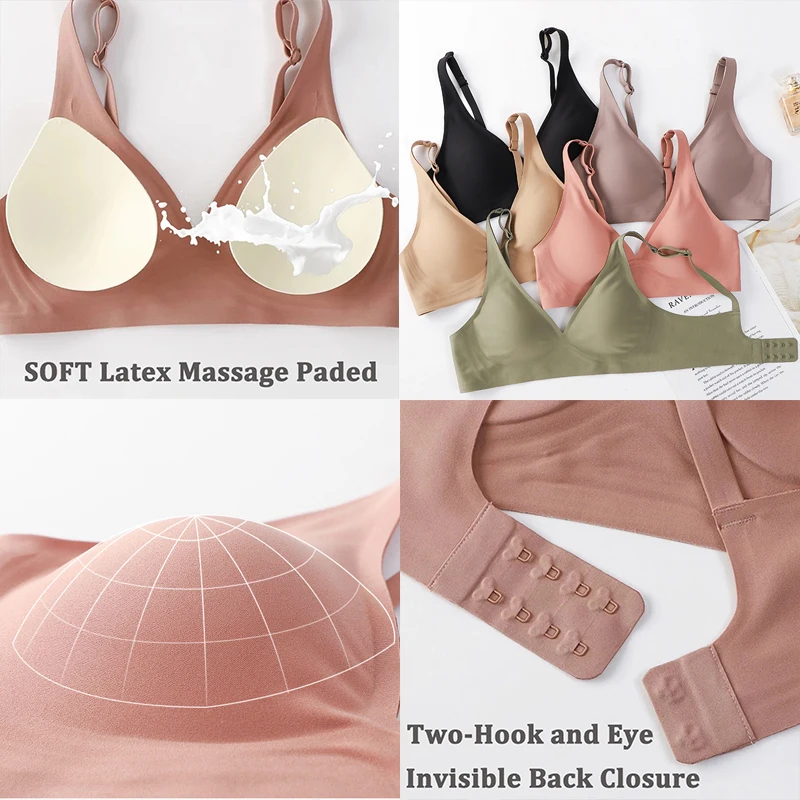 Seamless Bra Set Women Lingerie Sexy Wire Free Brassieres Female Underwear Bralette Comfortable Soft Latex Bras Crop Tops S-XL