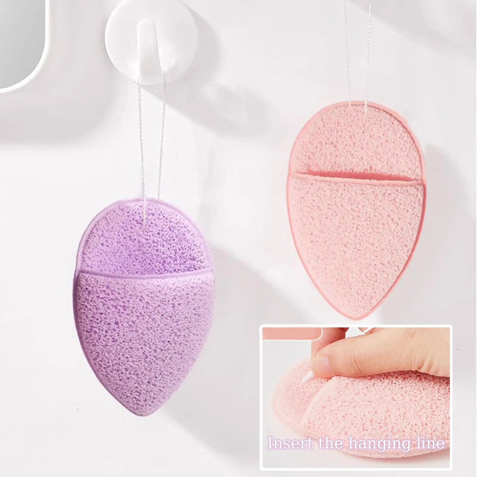 12PCS Buff Puff Facial Sponge with Finger Cot, Reusable Facial Sponges Exfoliating for All Skin Types Facial for Washing Face