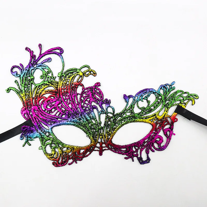 Colorful Sexy Lace Mask Gilding Club Bar Halloween Cosplay Masquerade Party Mysteriou Angel Eye Mask Nightclub Party Accessories