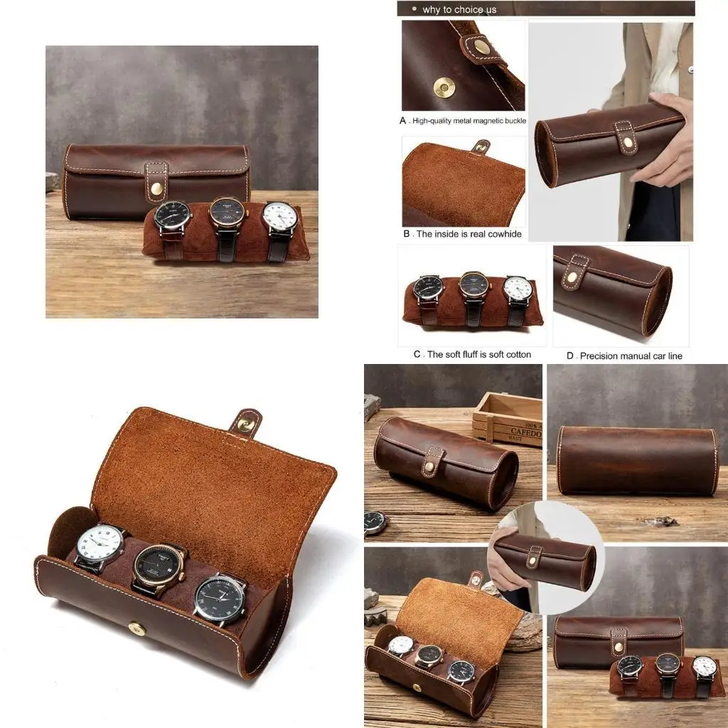 

31BF 3 Часы Мягкая натуральная кожа Карманный домашний офис для чехла-органайзера Поставка