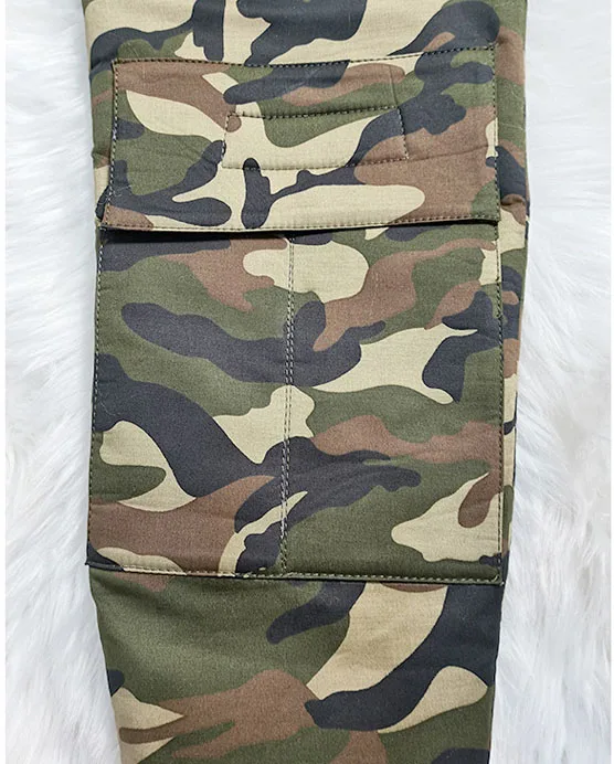 Sexy Side Pocket Camouflage Denim Cloth Over The Knee Boots Stiletto High Heel Pointed Toe Thigh High Knight Boots for Woman
