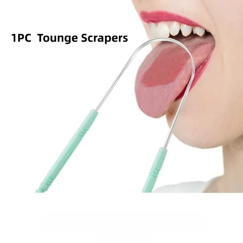 U Shape Tongue Scraper Oral Care Tools Stainless Steel Clean Mouth Clean Tongue Brush Bad Breath Tongue Tongue Cleaner