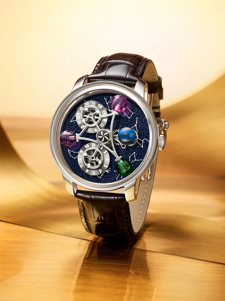 PINDU Design Starry Twelve Constellations Mechanical Watch Sapphire Waterproof Men Mechanical Wristwatches Miyata 8215 Movement