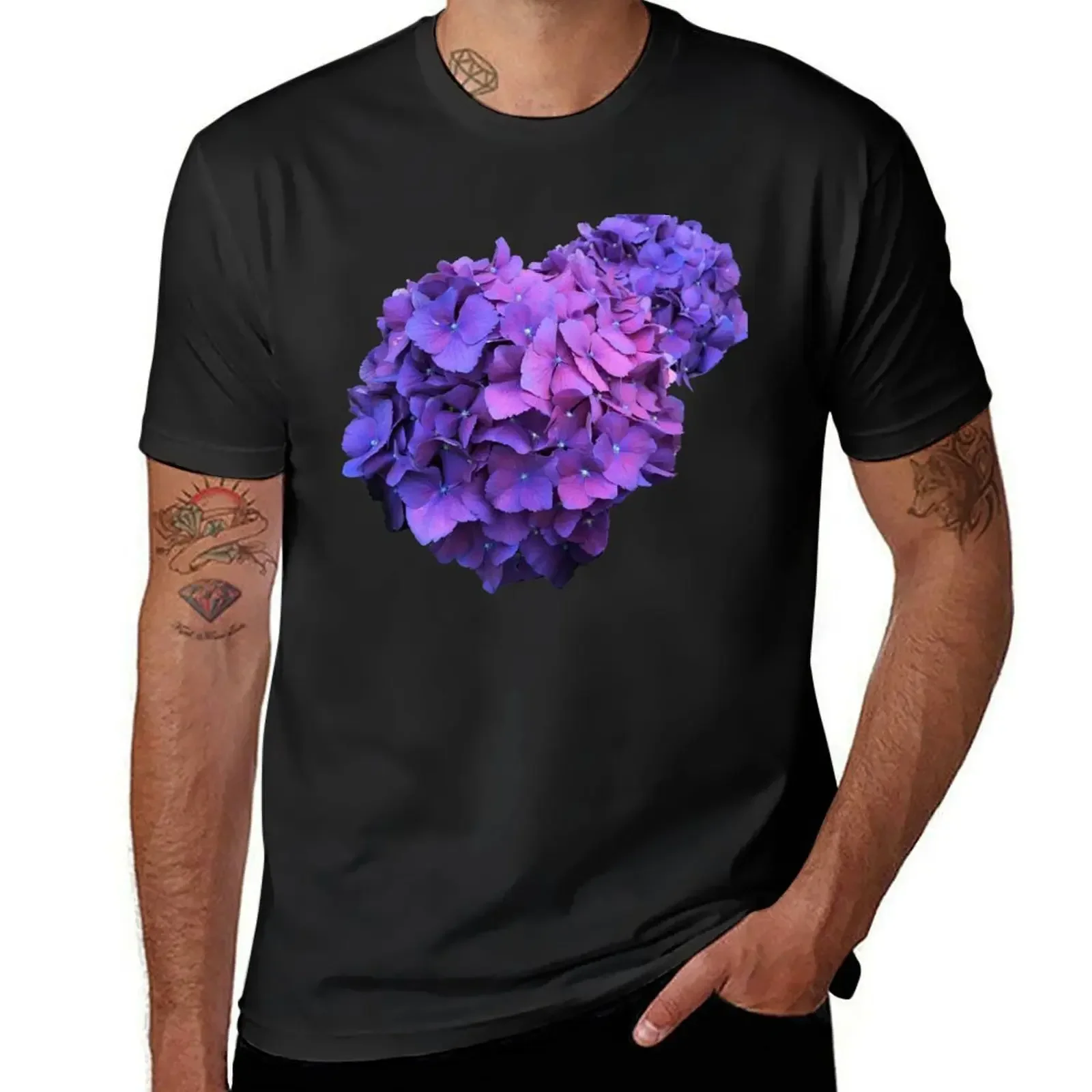 Purple Hydrangea T-Shirt oversizeds graphics oversized t shirt men