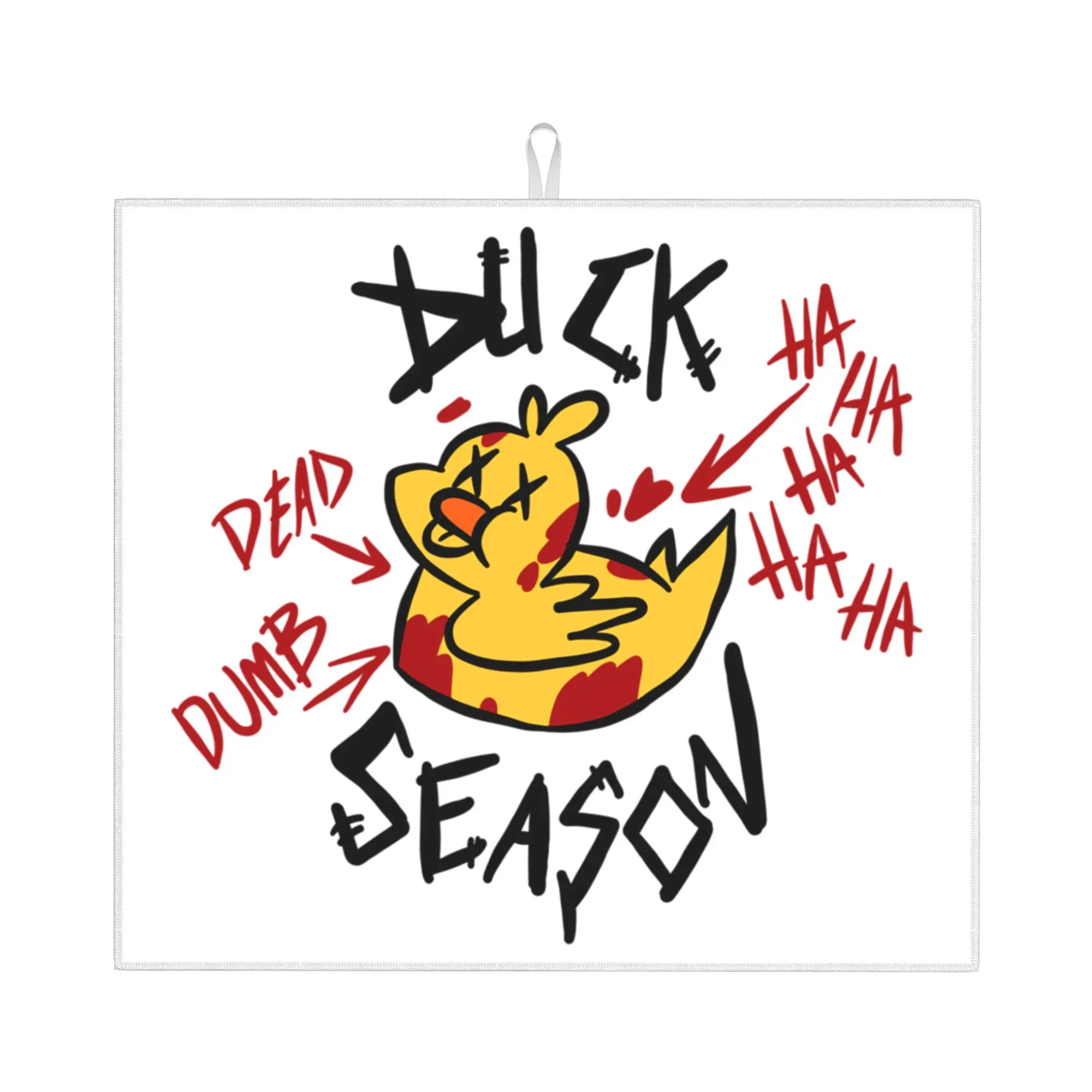 Drying Mat For Kitchen Hazbins Anime Animation Hotel Alastor Duck Season Water Absorbent On Slip Kitchen Counter Protector Mat