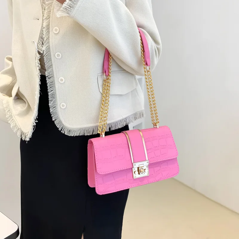 Autumn Stone Prints Women\'s Bag Trend Chain Square Handbags Messenger Bags Female Luxury Crossbody Bags for Women Fashion Bag