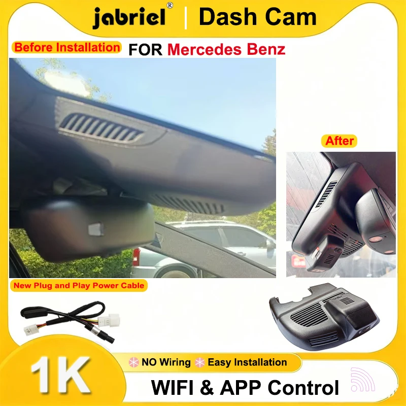 

Jabriel 1K 1080P Wifi Dash Cam for Mercedes Benz A Class w176 w177 GLA x156 CLA w117 for Mercedes gla cla a 45 220 220d 250 amg