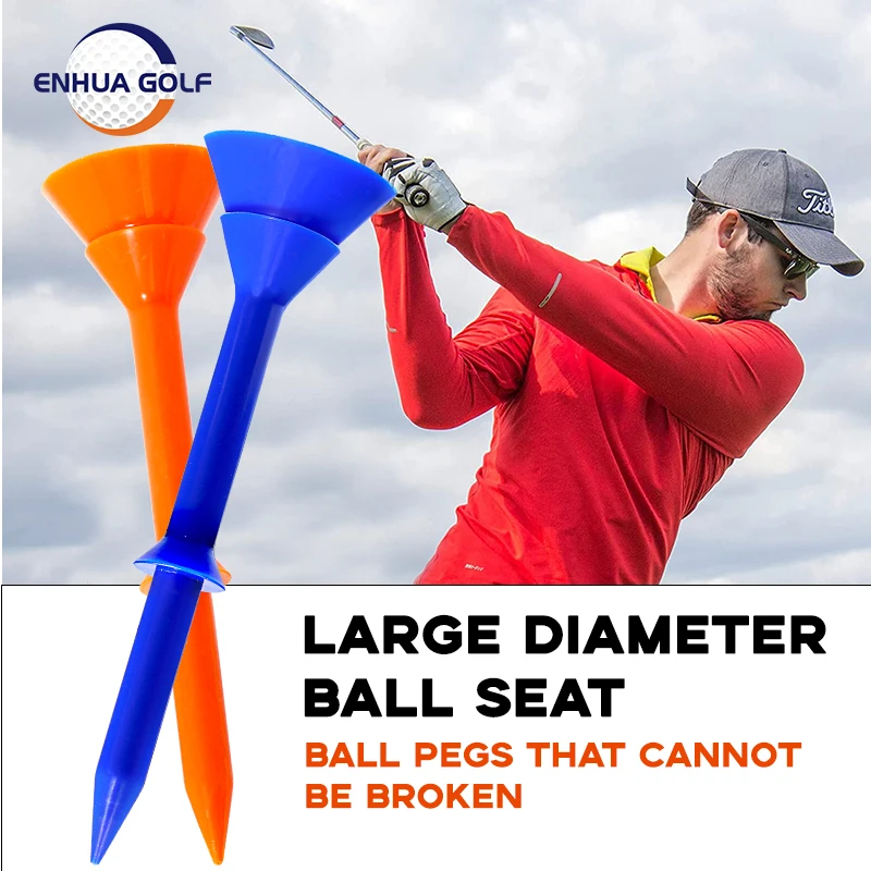 Golf TEE Nhựa 3 1/4 83Mm 50 Cái Không Thể Phá Vỡ Nâng Cấp Có Thể Tái Sử Dụng Lớn Cốc Giảm Ma Sát Mặt Quay Số Lượng Lớn Cho nam Nữ 5 Màu