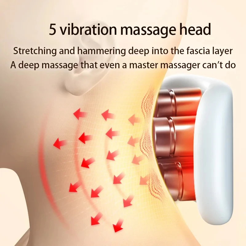 Smart Neck Massage Instrument Portable Shoulder Neck Massage Cervical Vertebra Health Care Vibrator Heating Compress Massage image 4
