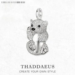 Pendant Polar Bear Summer Brand New Fine Jewelry Europe Cute Bijoux S925 Sterling Silver Gift For Woman