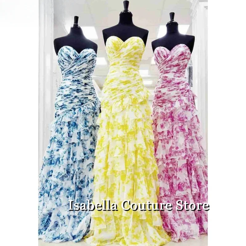 Różowe Sukienki na Bal Maturalny z Szyfonu w Kształcie Serca, Plisowane Sukienki Wieczorowe, Plisowane Sukienki Warstwowe na Imprezę z Rozcięciem na Boku, Szyte na Miarę