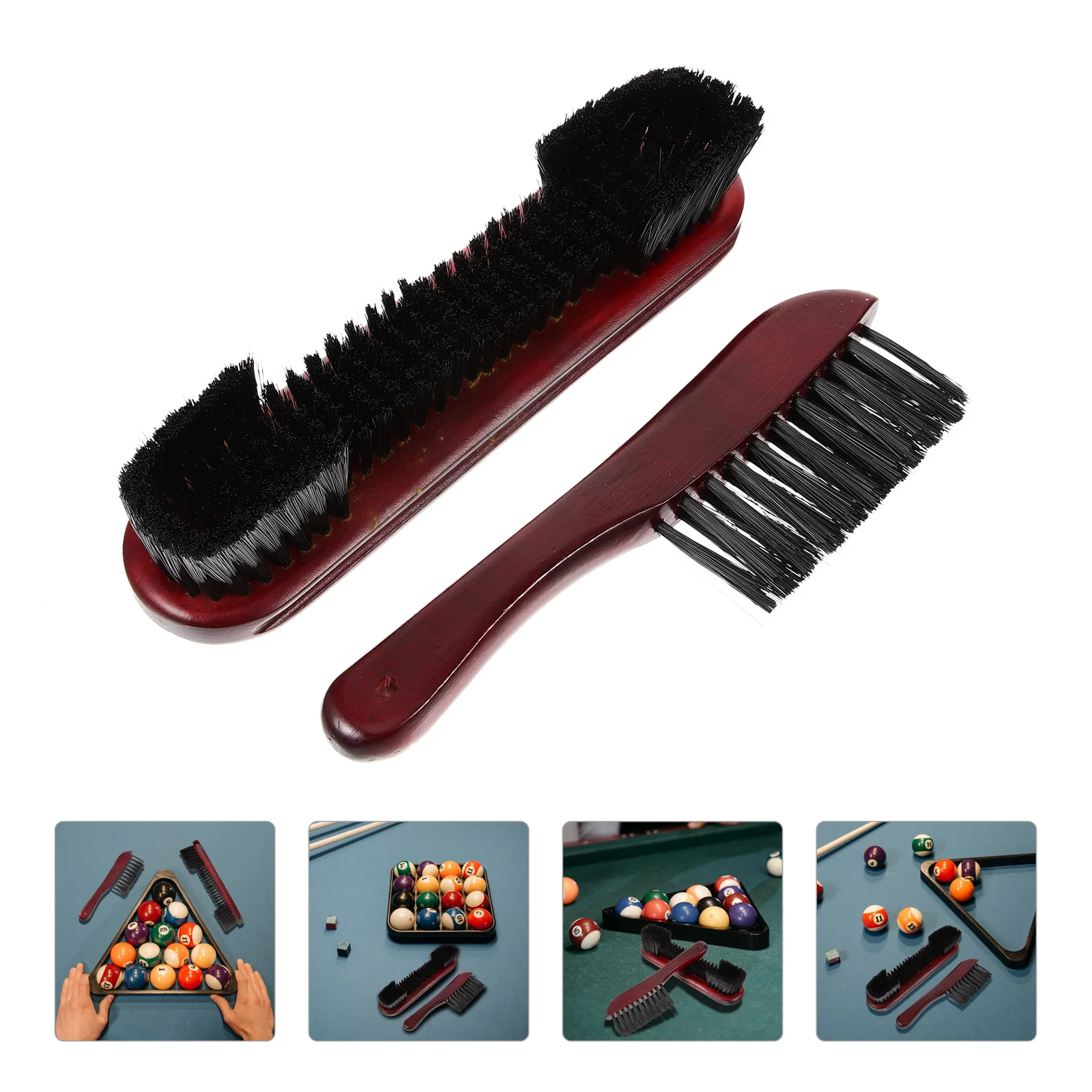 

2 Pcs Pool Table Cleaning Tool Set Wooden Billiard Supplies Billiards Accessories for Sweeper Brush Wiper