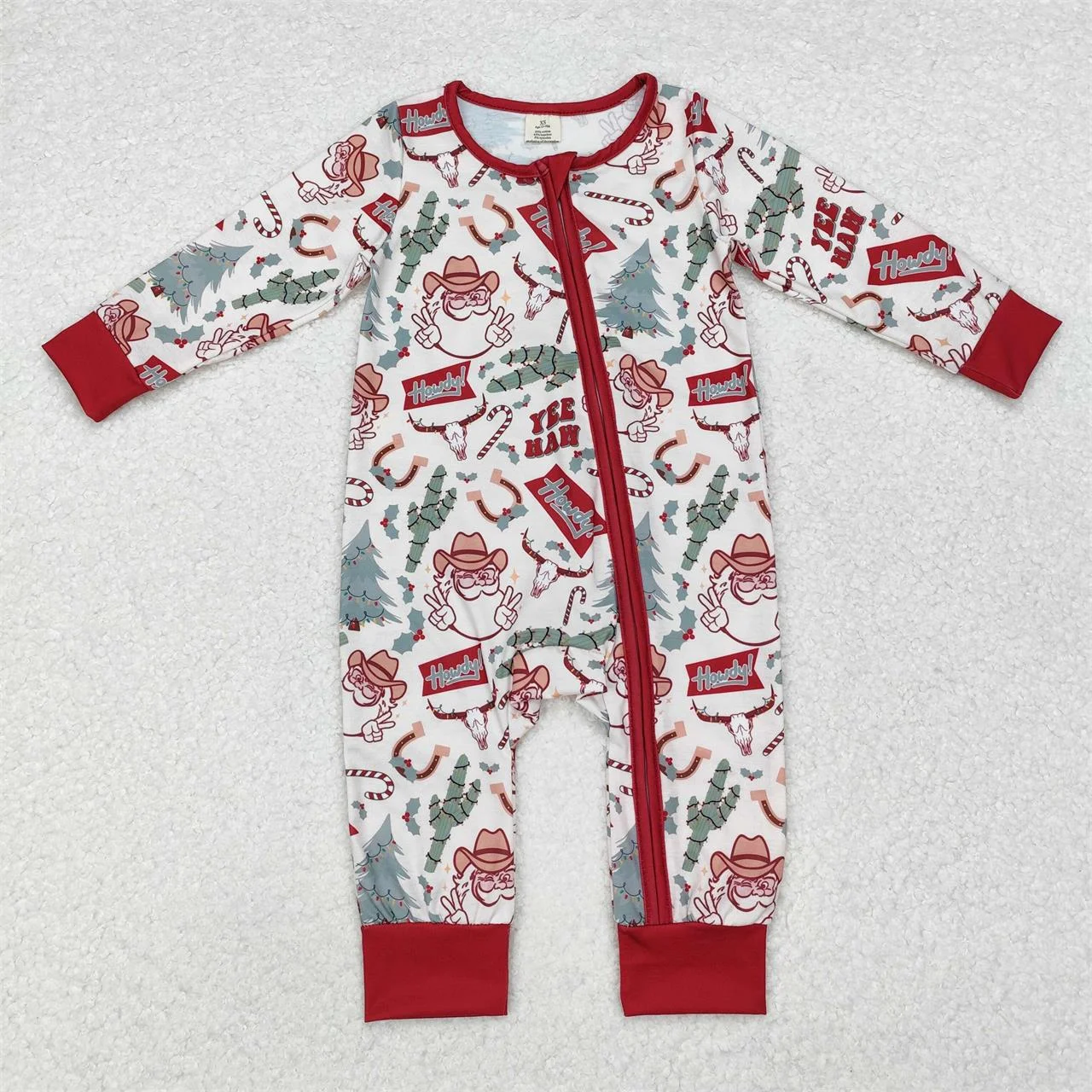 

Wholesale Newborn Coverall Christmas Santa Bodysuit Children Baby Boy Cactus Cow Romper Kids Infant Zipper Toddler One-piece