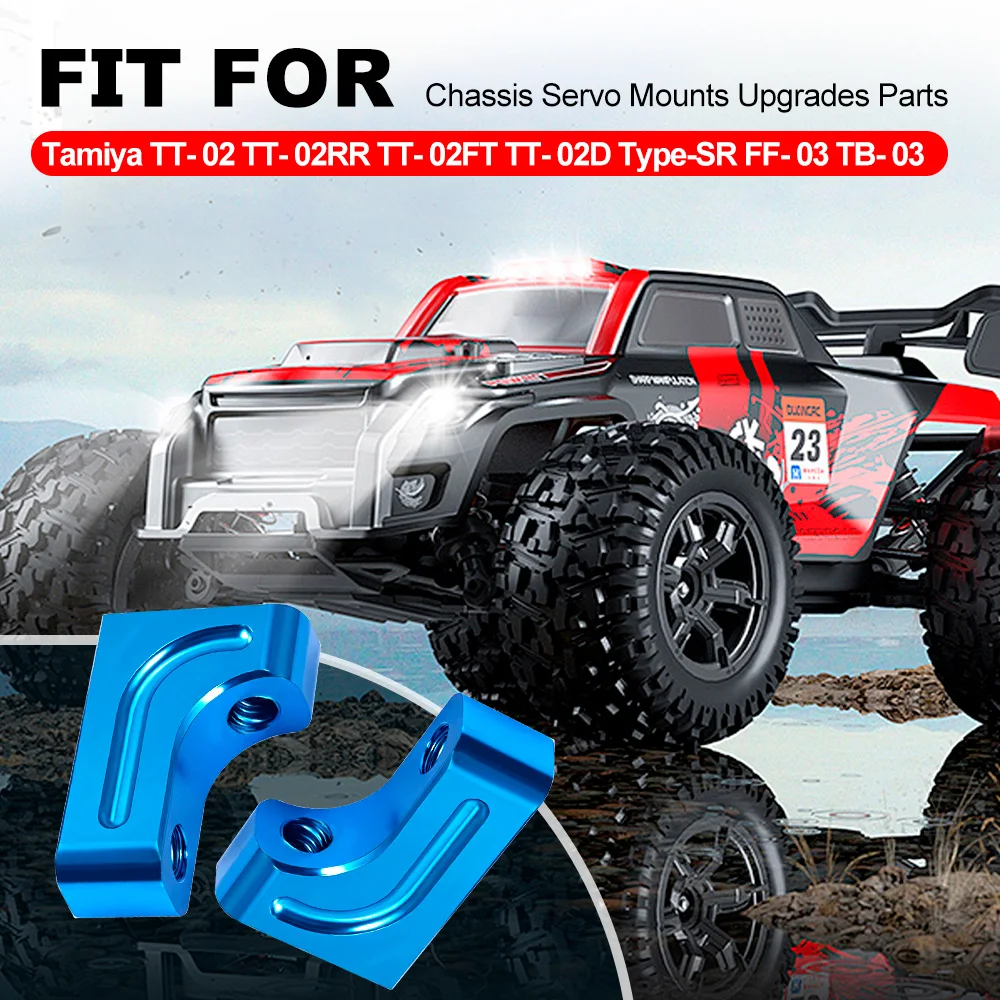 9IMOD RC Servo Mount Stay 2PCS Aluminum Servo Mount Bracket For Tamiya TB03 TT02 XV01 Chassis Servo Mounts Upgrades Parts 54090