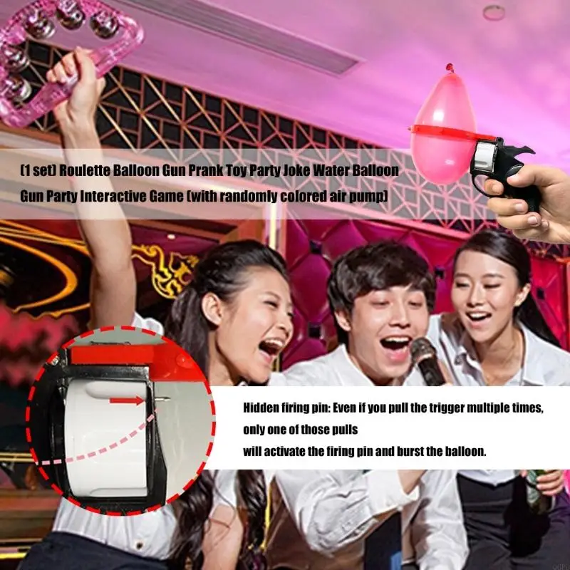 ルーレットバルーンガンパーティーゲームセットスピナーホイールとランダムな色の風船付き、いたずらや家族の集まりの楽しみに