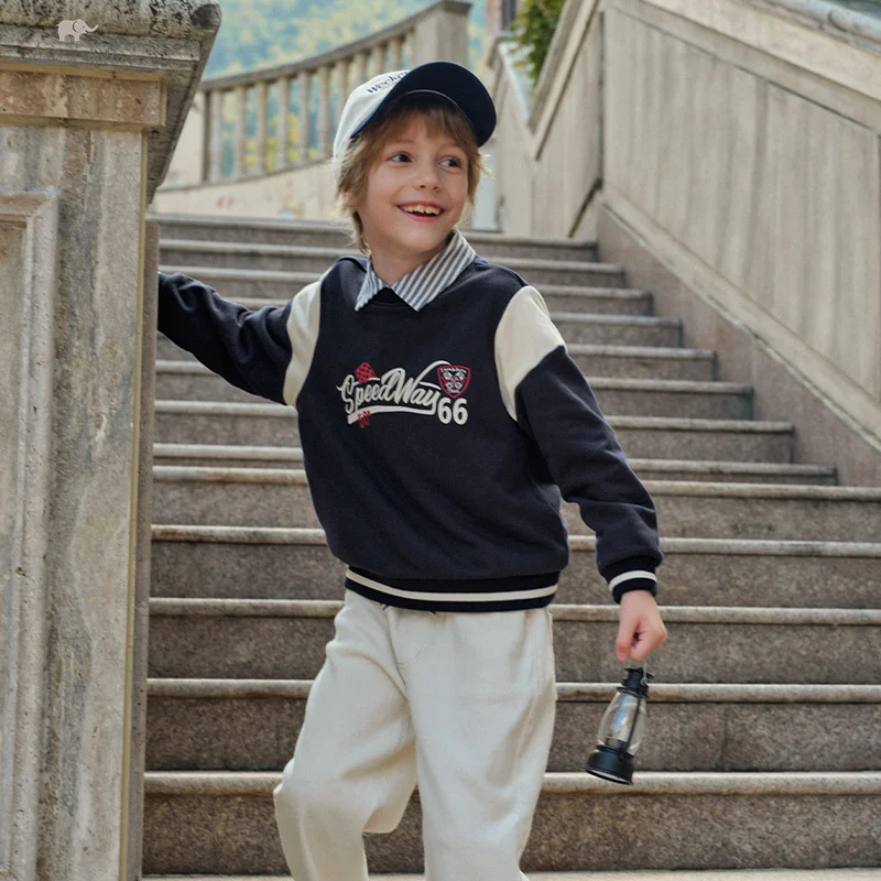 

Детский пуловер Dave Bella, осенне-зимний толстый теплый топ с длинными рукавами для маленьких мальчиков, повседневные футболки с низом, детская одежда DK1250357