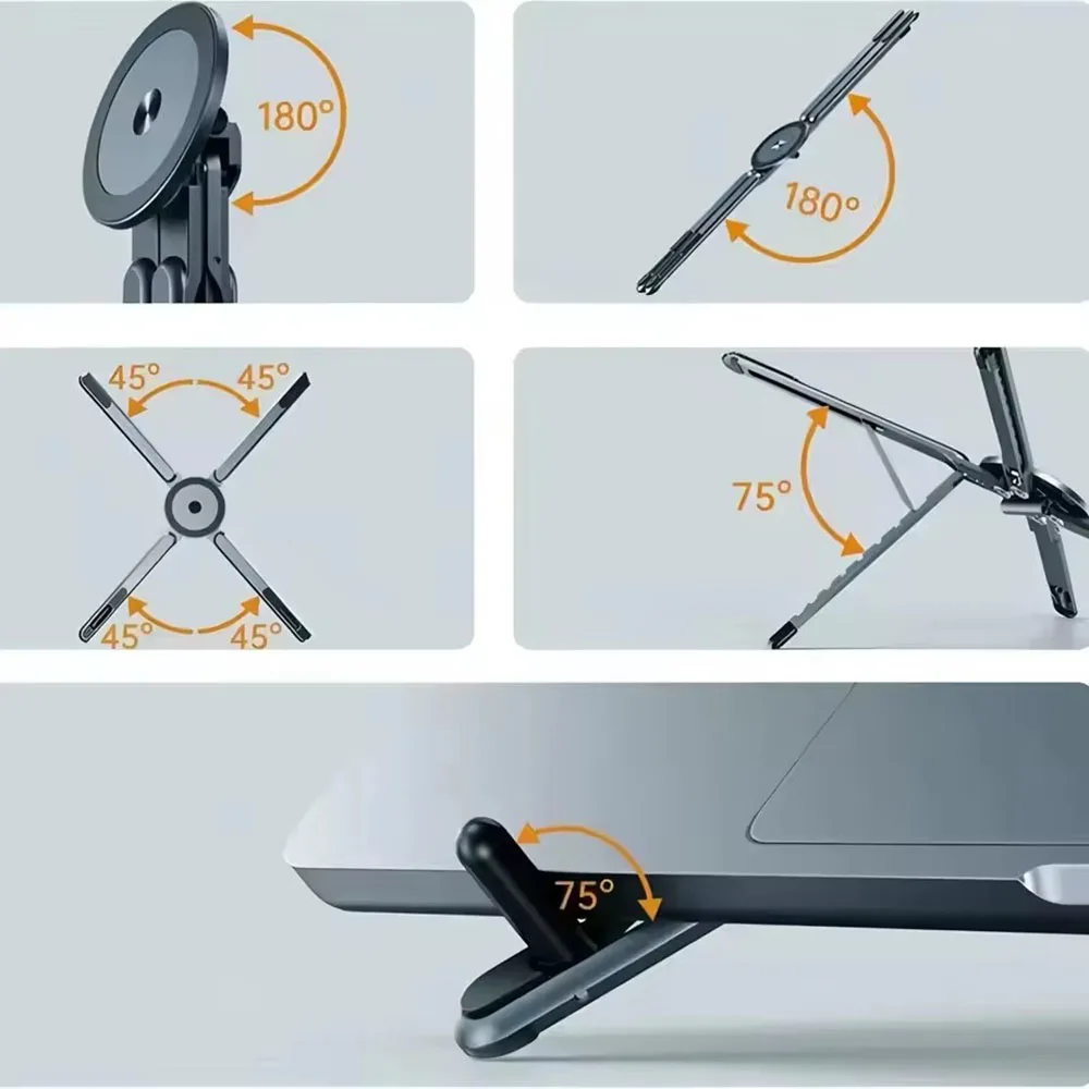 Portable Magnetic Phone Holder & Selfie Stick 3-in-1 Foldable Tripod Stand for IPhone IPad Tablet Laptop Desktop Use view 6
