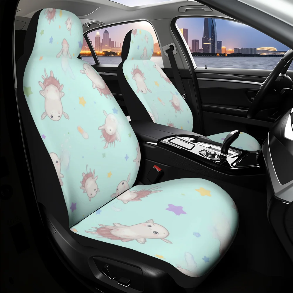 Set Of 2, Universal Fit Car Seat Covers Featuring Adorable Cartoon Characters, Made From Sturdy Fabric, Soft And Cozy, Easy To I