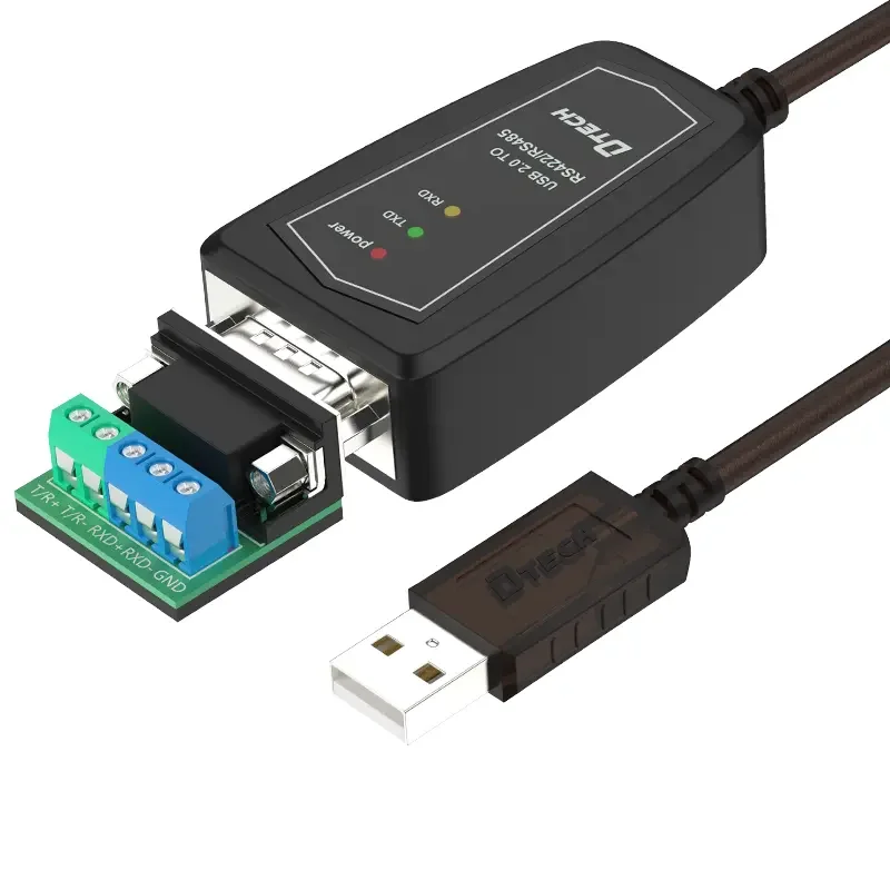DTECH 1.5M High-speed Black USB2.0 to RS422/485 Converter Data Transmission Cable With Shielding