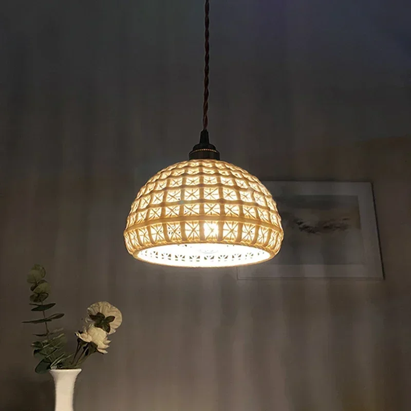 

Japanese Traditional Ceramic Pendant Lamp for Kitchen Island Dining Room Multiple Styles Nordic Home Decor Ceiling Light