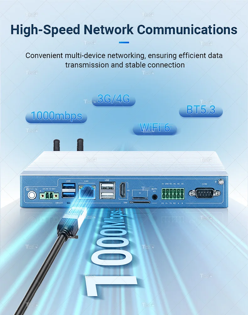 Cheap Win 10 3568 Server Embedded Linux Dual LAN DIN Rail Industry Fanless Mini PC 4G LTE SIM BT 5.3 RS232 Port New Industrial