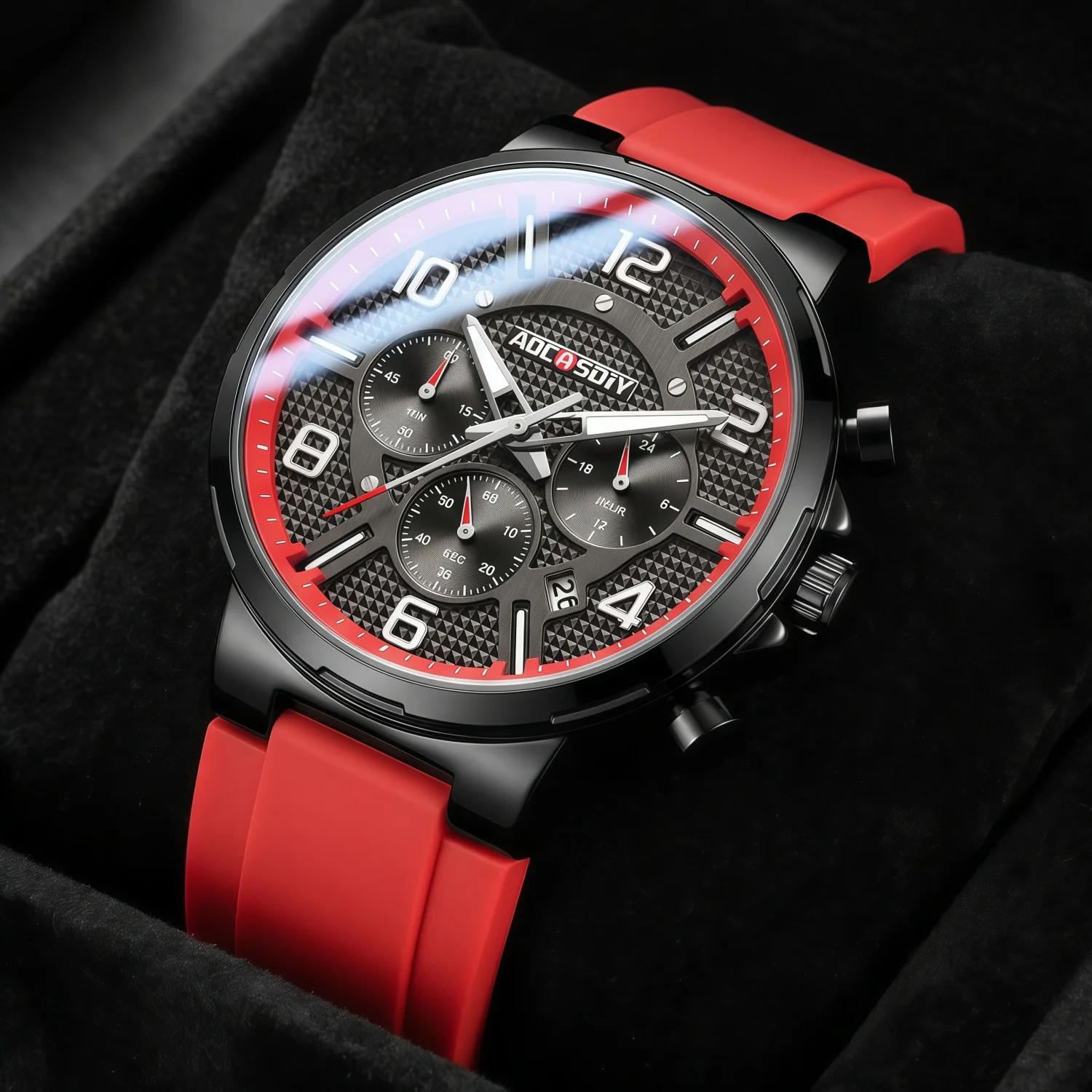 AOCASDIY men's multifunctional quartz watch with date display, night light waterproof camping office, holiday gift for friends