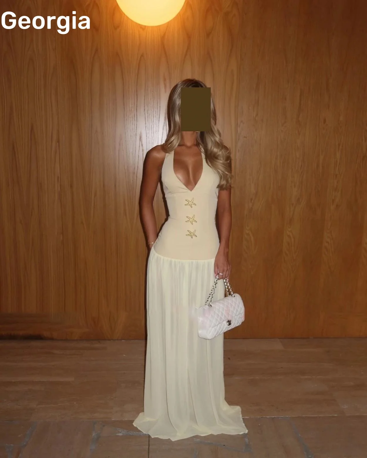 

Customized Cocktail Dresses A-Line Halter Neckline Ankle-Length Luxury Evening Dresses Ruffle Zipper Up Sleeveless Dresses