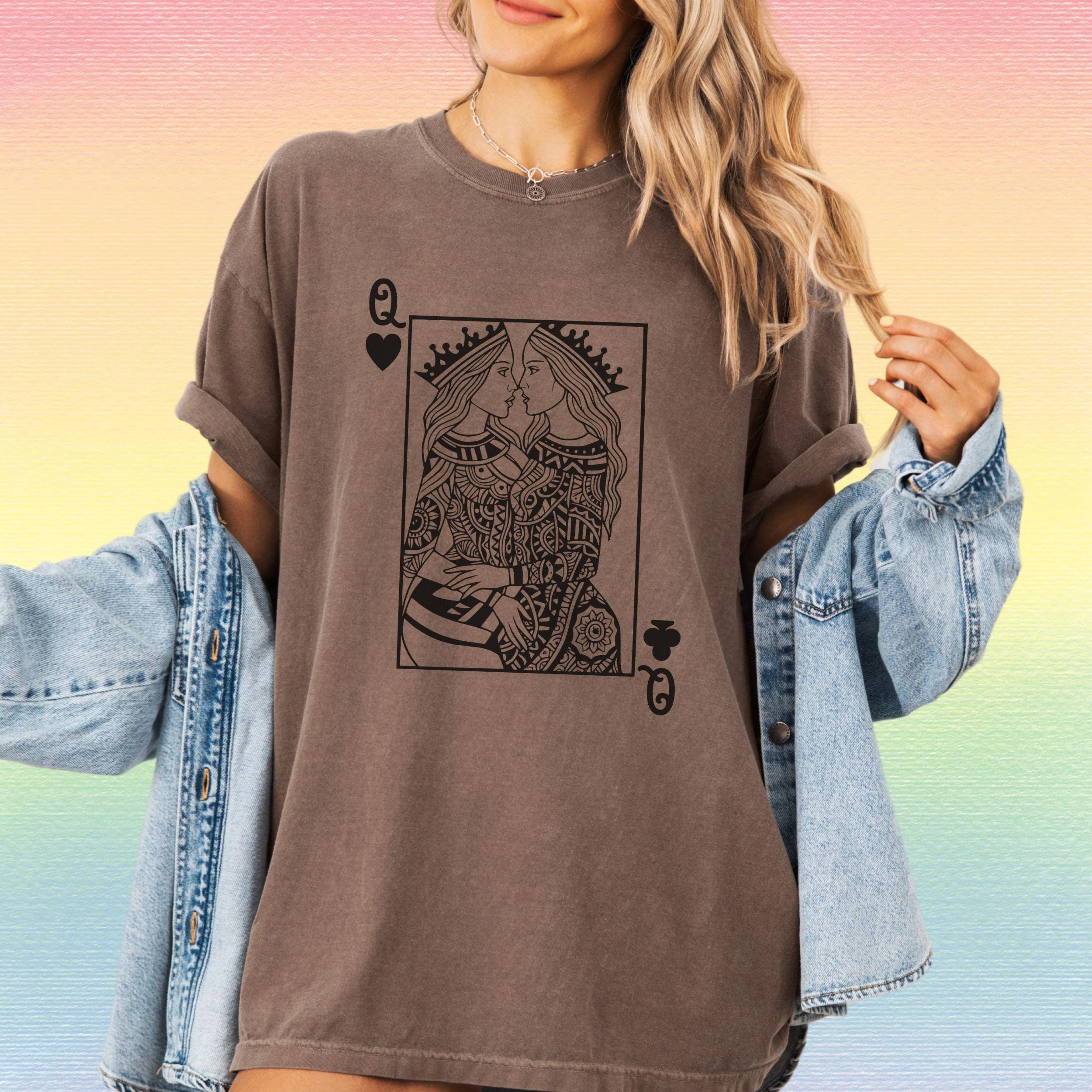 Lesbian Shirt Oversized Comfort Color Shirt Wlw Pride Tshirt Lesbian Gift Sapphic Shirt Queer Shirt Subtle Lesbian Tee