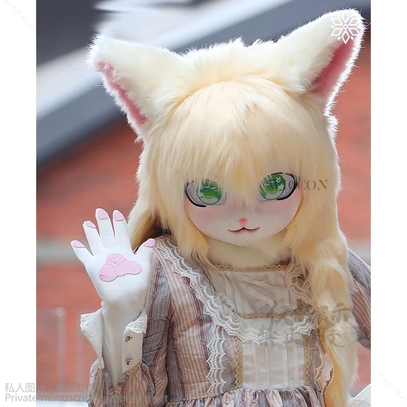 

Fursuit Kigurumi Headset Furry Cosplay Costume Head Comiket Furries Rubbit Doll Cat Doll Kig Costume Animal Lolita Cosplay Kawai