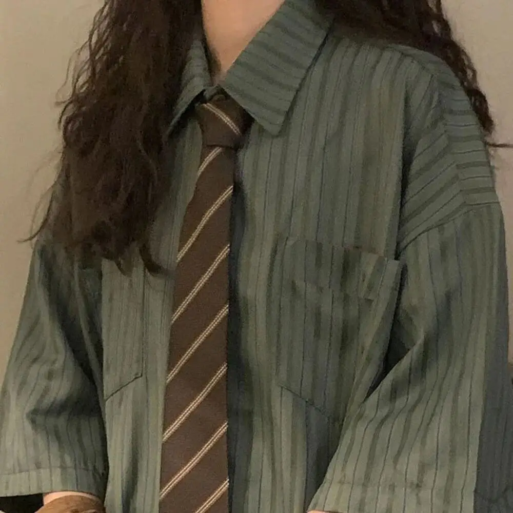 Simple Polyester JK Necktie Plaid Cravat Uniform Bow Tie Neckwear Clothes Accessories Striped Neck Tie Women Men