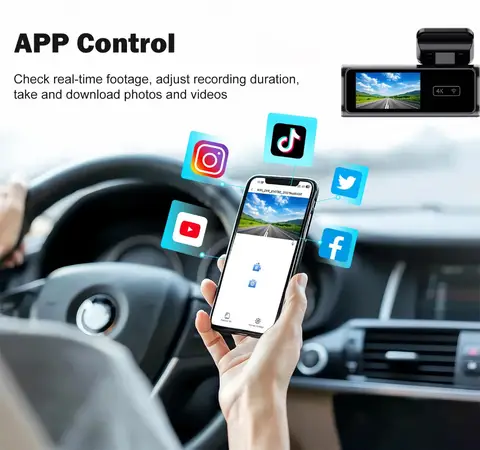 Jimi JC261P 4G Bilkamera Med Livestream ADAS HD Dubbla Kameror GPS Wifi Hotspot Multilarm DVR Dash Cam Gratis Plattform 10 best sales HD-bil-DVR - №7