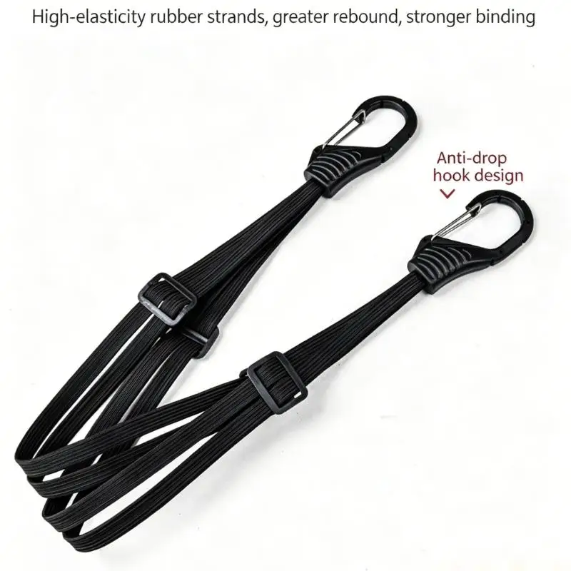 J0MA Strong ABS Helmet Safety Rope with Antislip Clasp for Vehicle Secure Storage