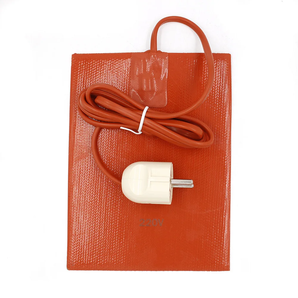 

1 шт., силиконовая нагревательная пластина для горшка двигателя, 110 В, 220 В, 300 Вт, 20-5050 кВ/мм, 15x20 см, водонепроницаемая нагревательная пластина для масляного поддона двигателя, инструмент