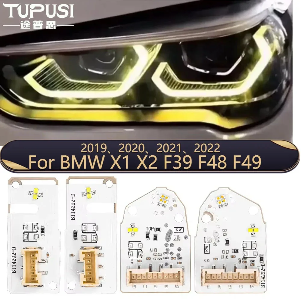 Yellow For BMW X2 LCI X1 F39 F48 F49 2019-2022 Angel Eyes LED Headlight Daytime Running Lights Chips LED PCB Board DRL Module