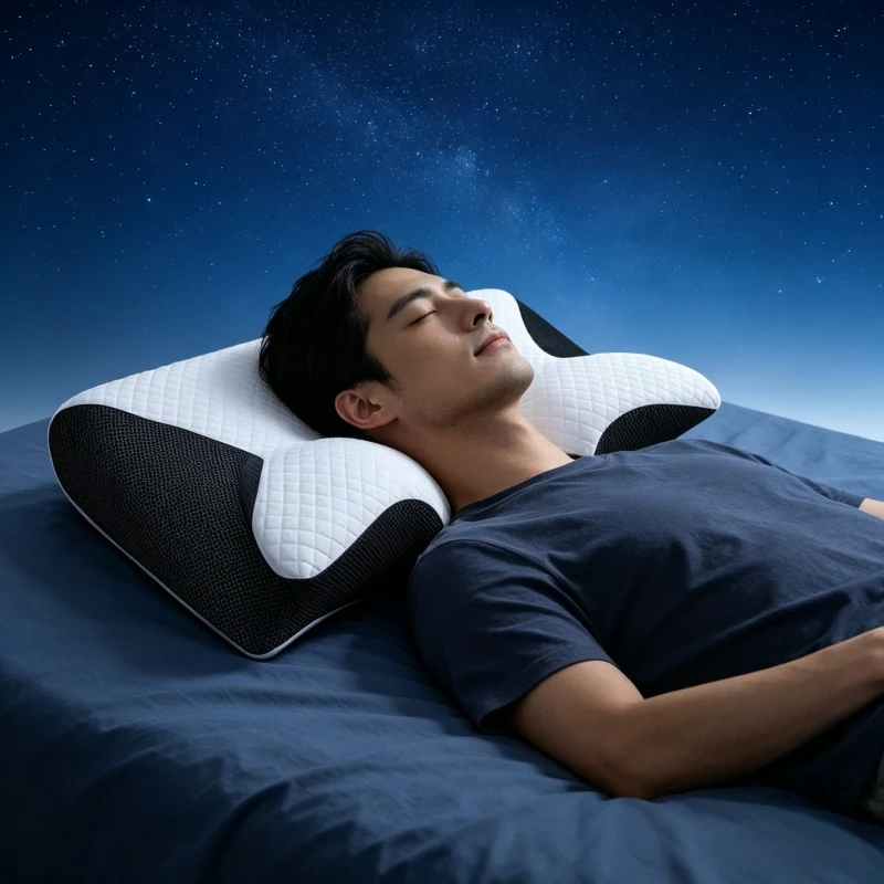

Butterfly Memory Foam Neck Pillow Contoured Sleep Pillow for Neck Pain Relief Stomach Support Comfortable Home Bed Use