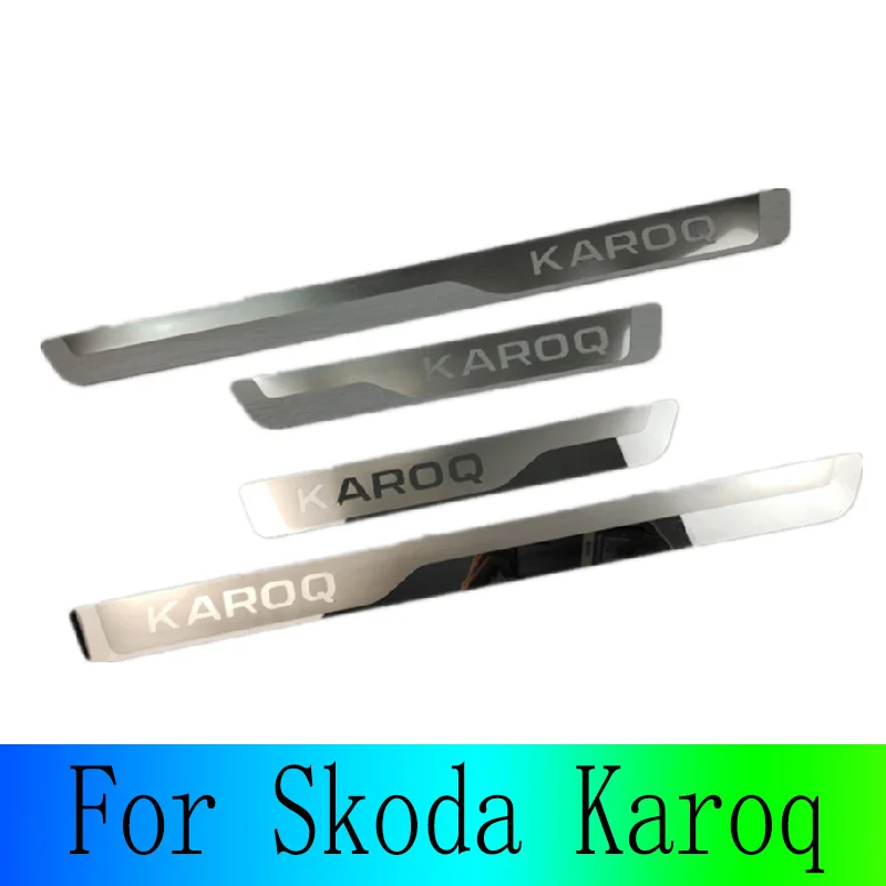 

For Skoda Karoq 2017-2021 Car Door Protector Step Stickers Pads Quality Stainless Steel Automotive Accessories Chromium Styling