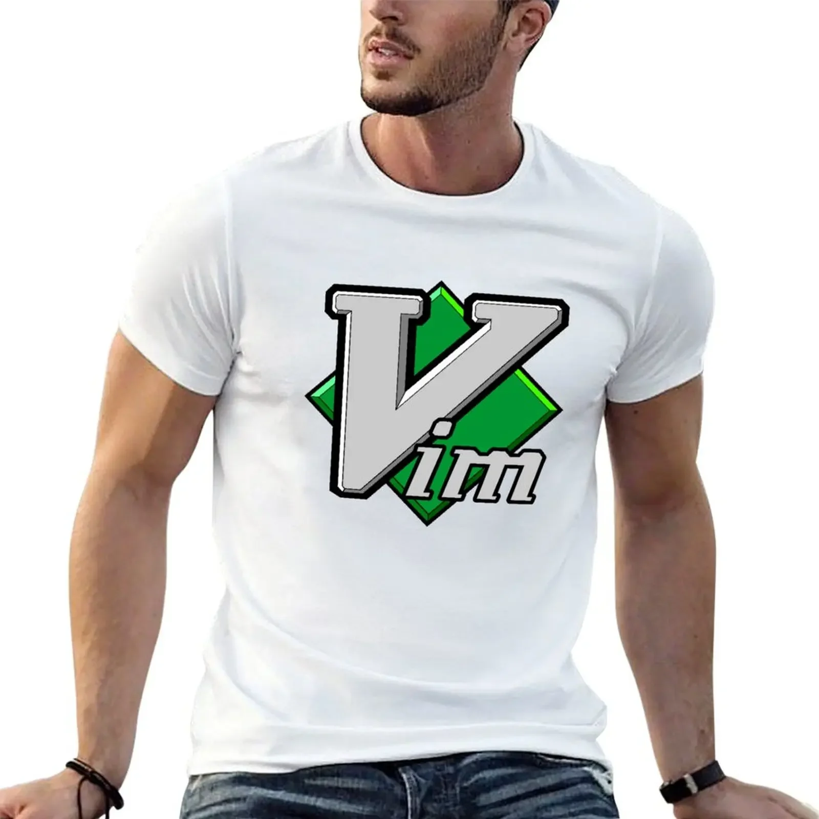 Official Vim Logo Vi IMproved Text Editor T-Shirt graphic tee shirt essential t shirt Men's cotton t-shirt