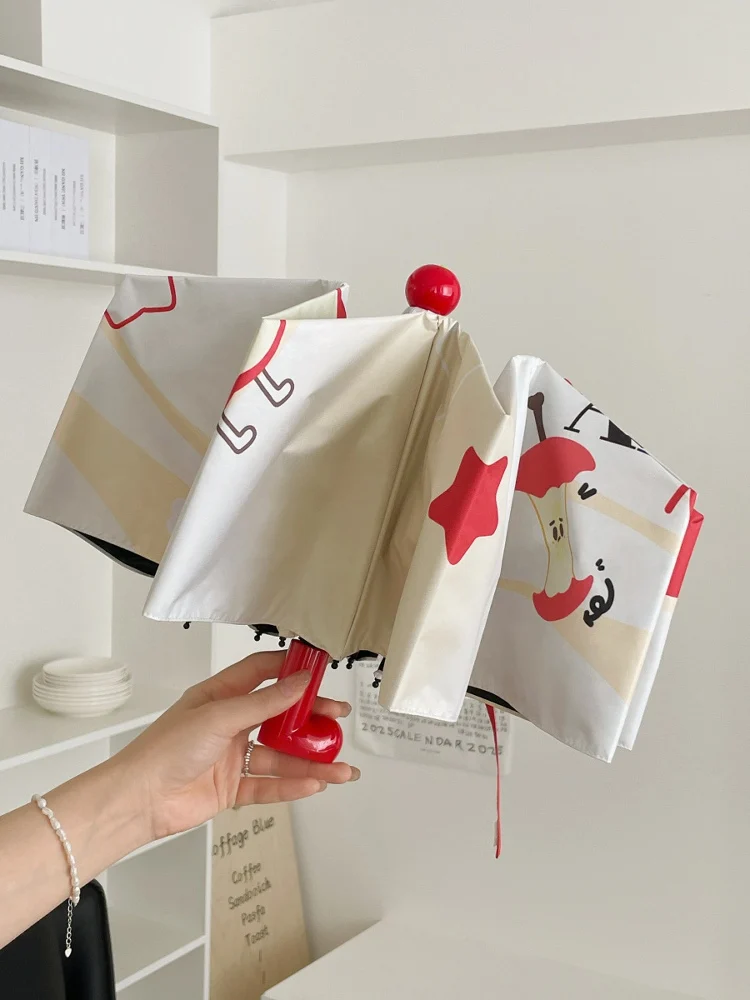 

Милый маленький красный зонт для ботинок, женский портативный зонт от солнца с защитой от ультрафиолета, клей, солнцезащитный зонт от дождя и солнца, удобный двойного назначения