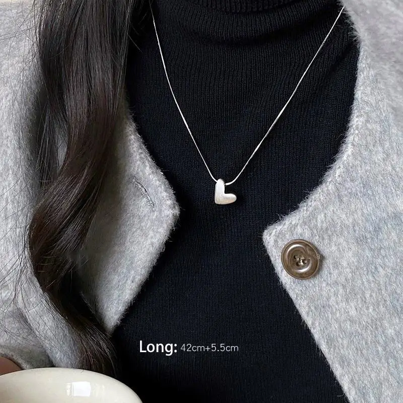 Women's 925 Sterling Silver Bead Geometry Necklace, Korean Design