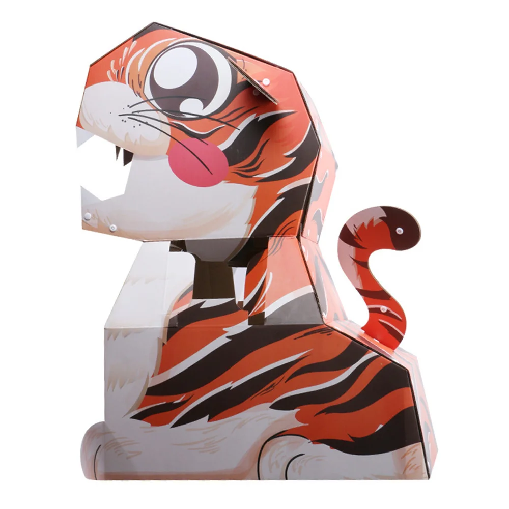 DIY 조립식 웨어러블 퍼즐 동물 상자 수제 골판지 세트