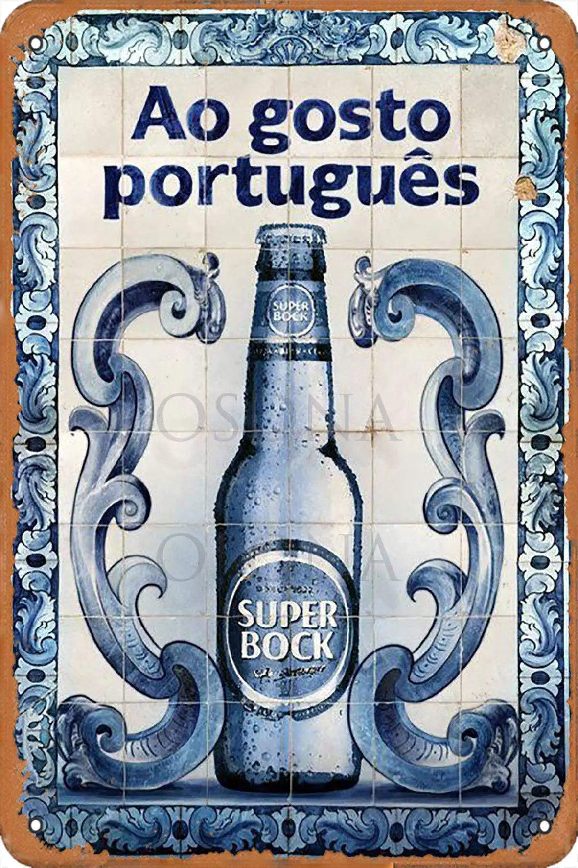 Ilustracja serii wyścigowej Super Bock Ao Gosto Portugues rustykalna dekoracja ścienna metalowa znak blaszany wystrój w stylu Vintage do