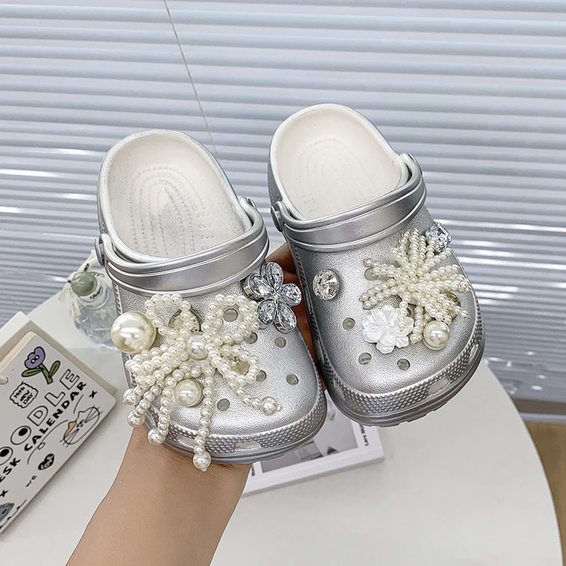 

New Toddler Girls Summer Slippers Rhinestone Beading Kids EVA Sandals Non-slip Breathable Beach Bathroom Children Causal Shoes